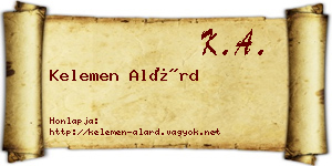 Kelemen Alárd névjegykártya